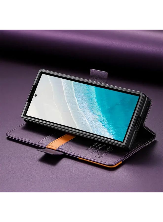Brown Leather Wallet Case With RFID Blocking For Samsung Galaxy Z Fold 7 Card Holder Kickstand Cover - Image 4